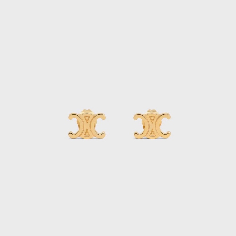 CELINE TRIOMPHE STUDS IN BRASS WITH GOLD FINISH